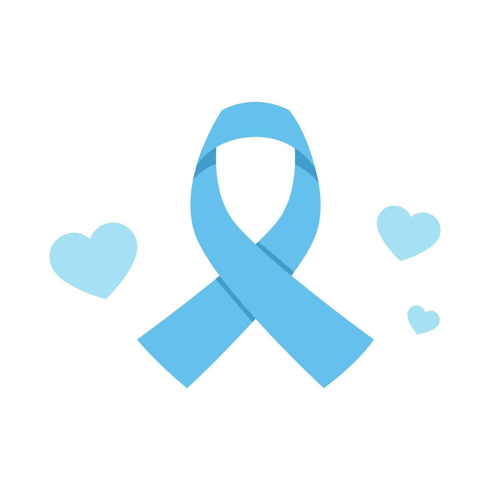 Vektor Blau Band Symbol von Brust Krebs Krankheit Vektor Illustration isoliert auf Hintergrund