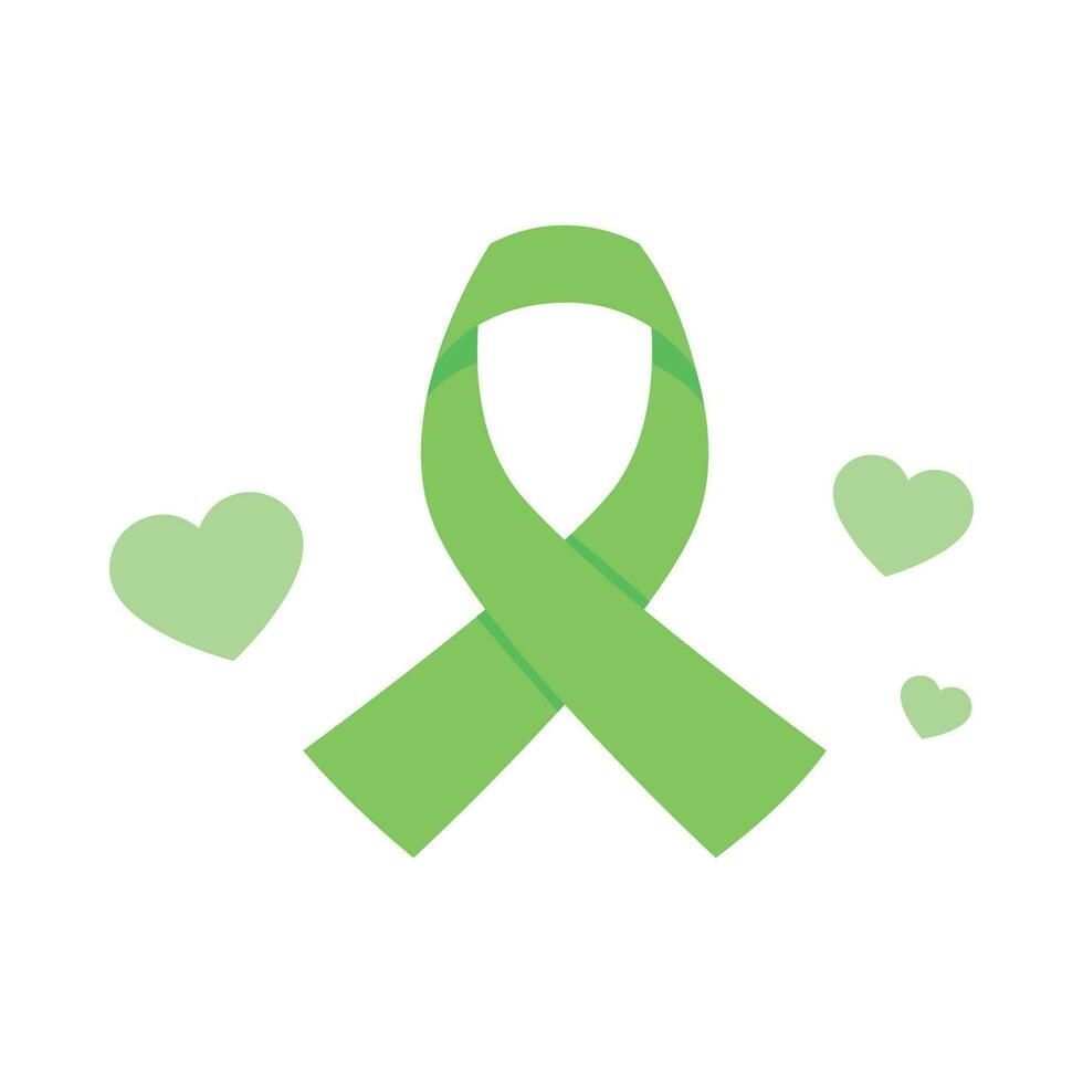vektor grön band symbol av bröst cancer sjukdom vektor illustration isolerat på bakgrund
