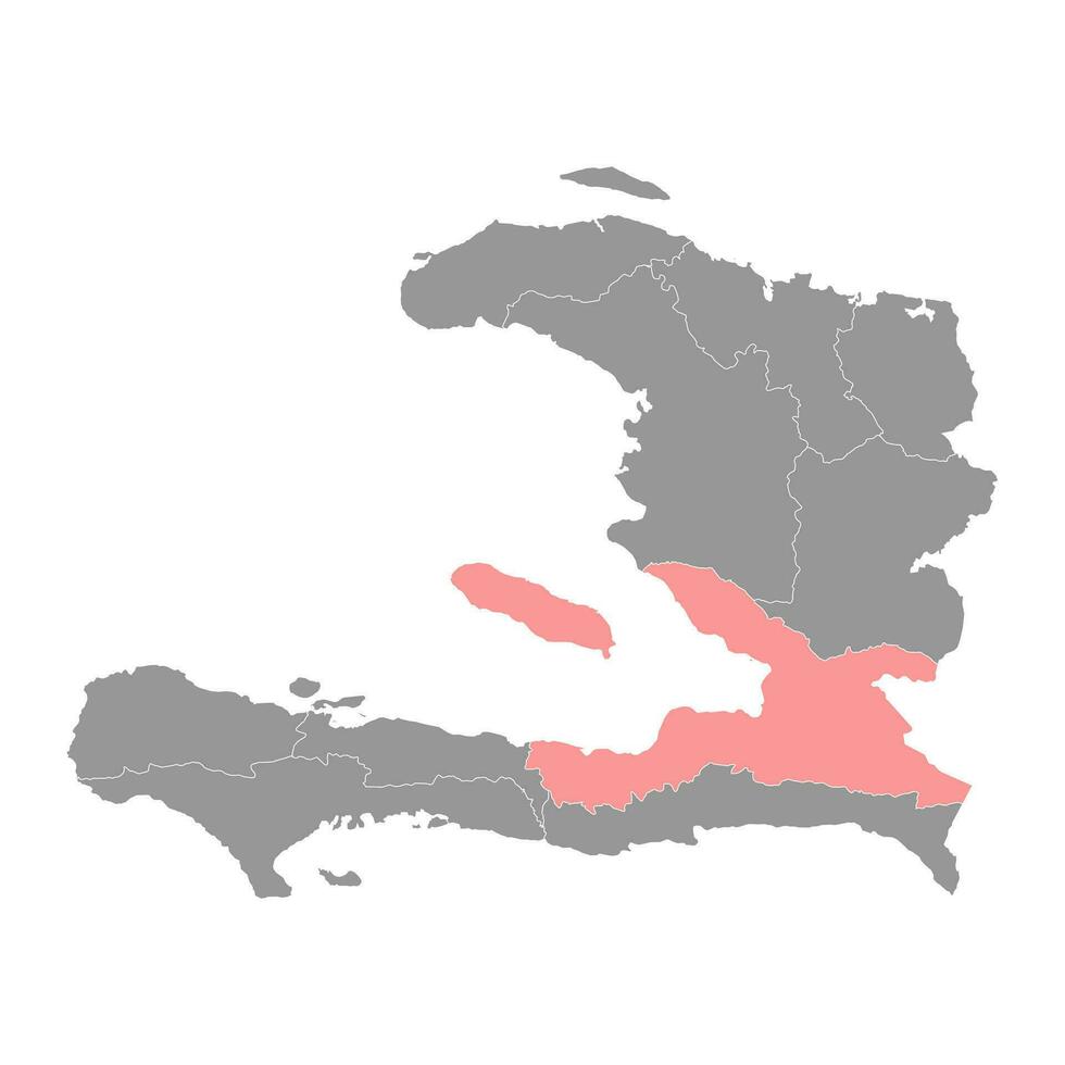 ouest avdelning Karta, administrativ division av haiti. vektor illustration.