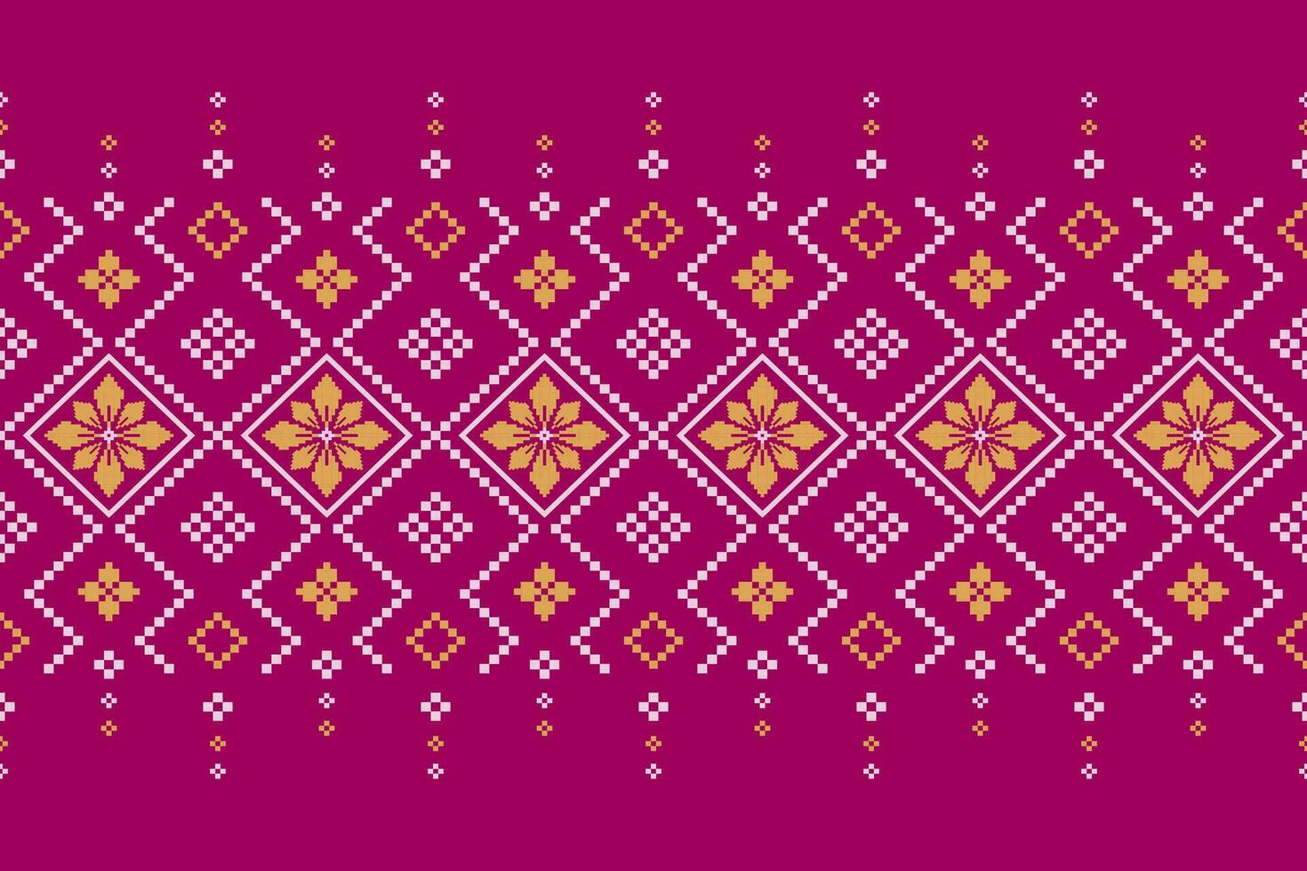 rosa korsa sy färgrik geometrisk traditionell etnisk mönster ikat sömlös mönster gräns abstrakt design för tyg skriva ut trasa klänning matta gardiner och sarong aztec afrikansk indisk indonesiska vektor