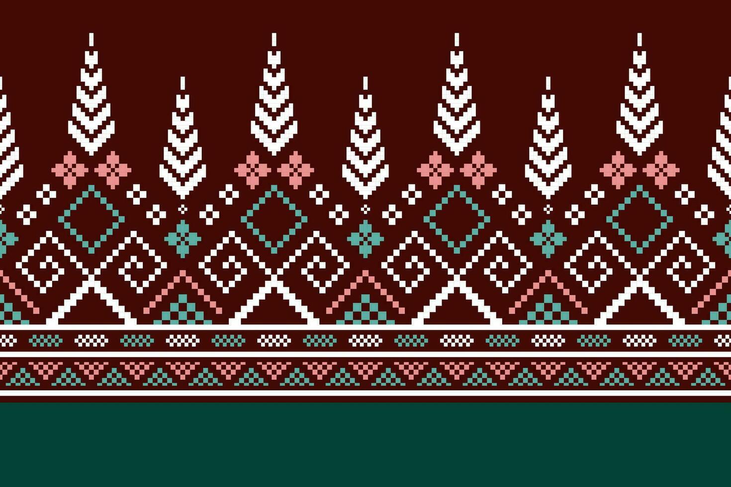 Kreuz Stich bunt geometrisch traditionell ethnisch Muster Ikat nahtlos Muster abstrakt Design zum Stoff drucken Stoff Kleid Teppich Vorhänge und Sarong aztekisch afrikanisch indisch indonesisch vektor