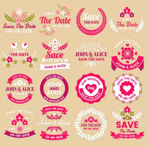 Hochzeit Retro Vintage Vector Label