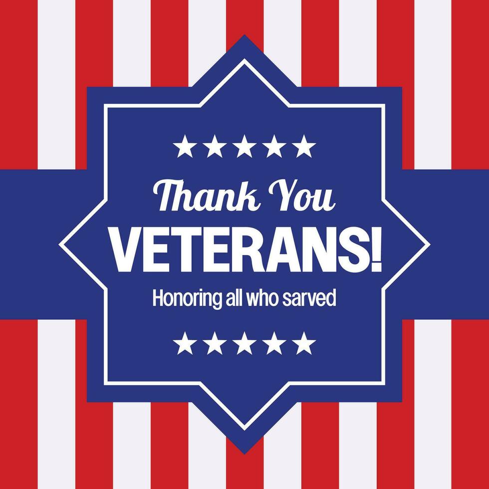 veteraner dag firande affisch, amerikan flagga vektor. design för baner, hälsning kort, flygblad, social media, webb. vektor