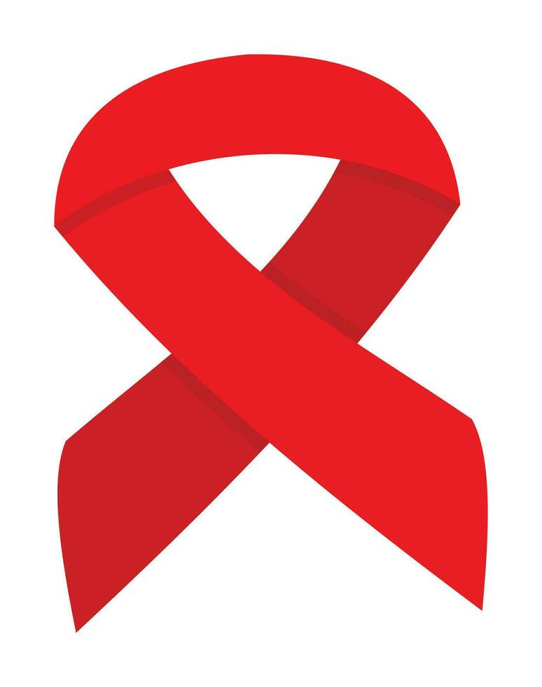 röd band ikon, symbol av AIDS dag. vektor isolerat på vit bakgrund.
