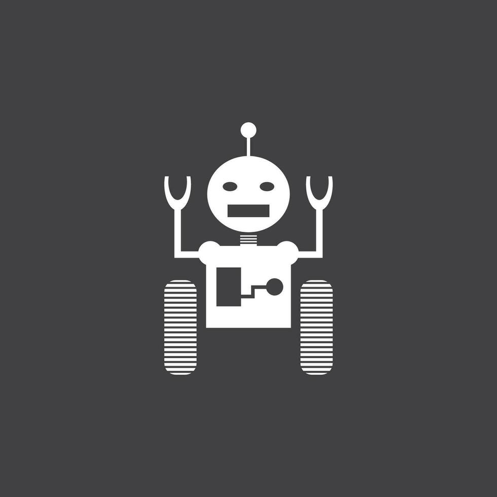 robot logotyp mall vektor ikon illustration design