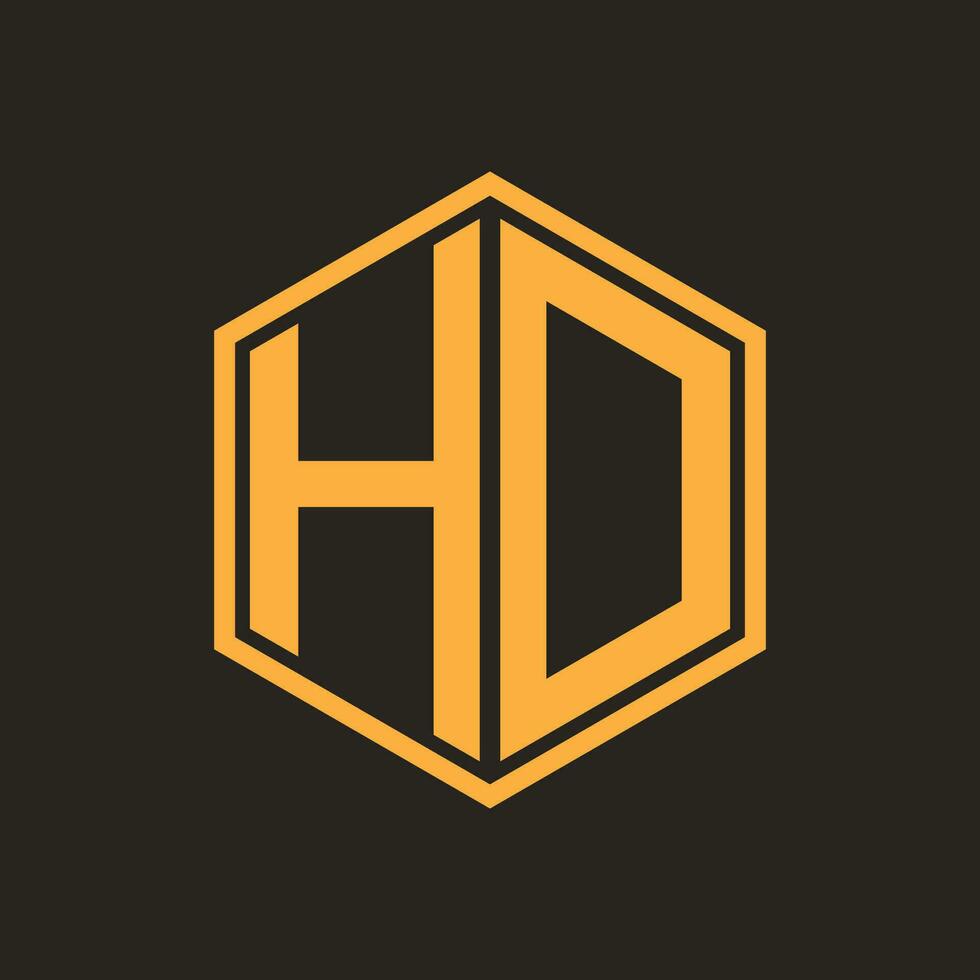 hd brev logotyp, symbol teknologi vektor design