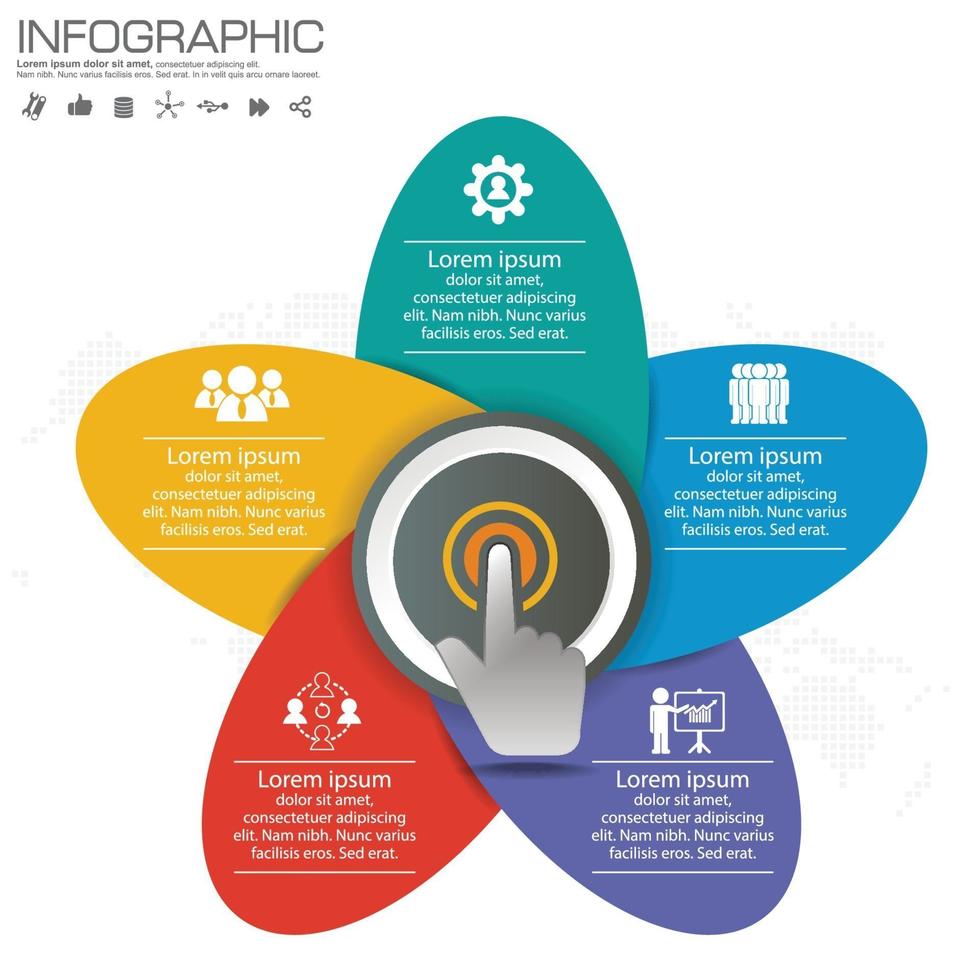 Business-Infografik-Vorlage mit 5 Optionen oder Schritten. vektor