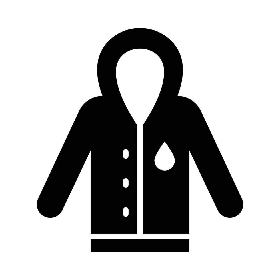 Regenjacke Vektor Glyphe Symbol zum persönlich und kommerziell verwenden.