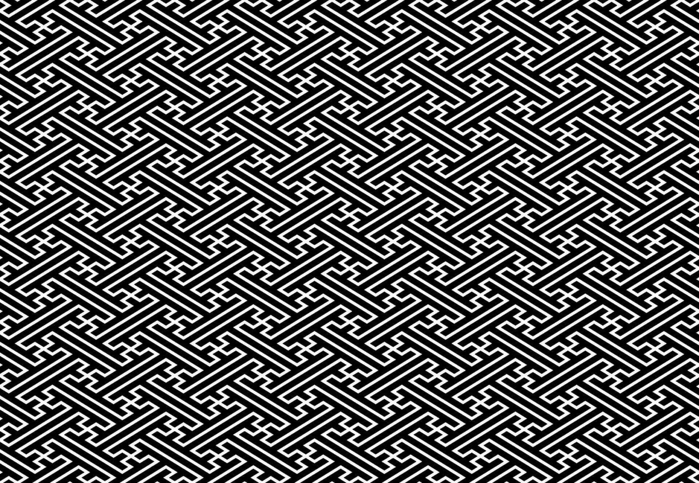 japansk svartvit sömlös årgång mönster. vektor illustration. vågrätt och vertikalt repeterbar.