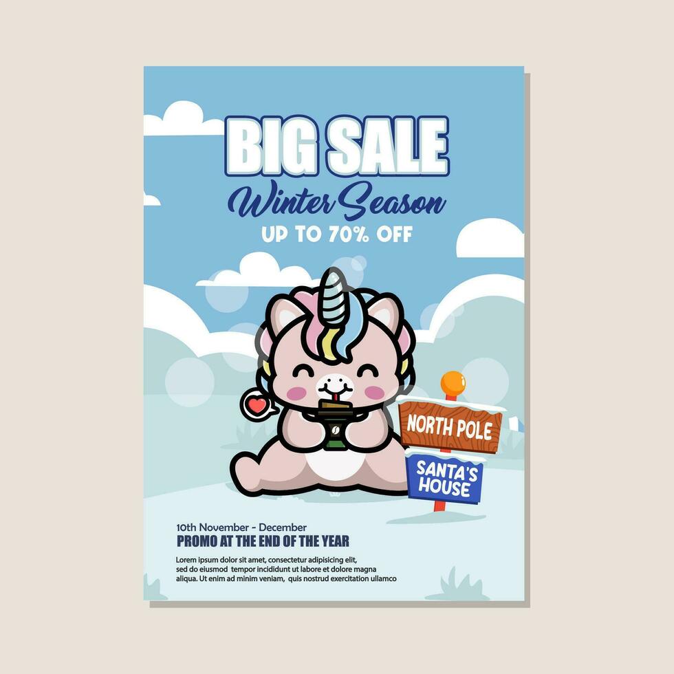 Winter Verkauf Poster Design Vorlage vektor