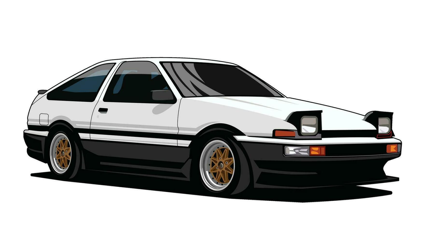 Toyota ae86 jdm bil platt vektor design