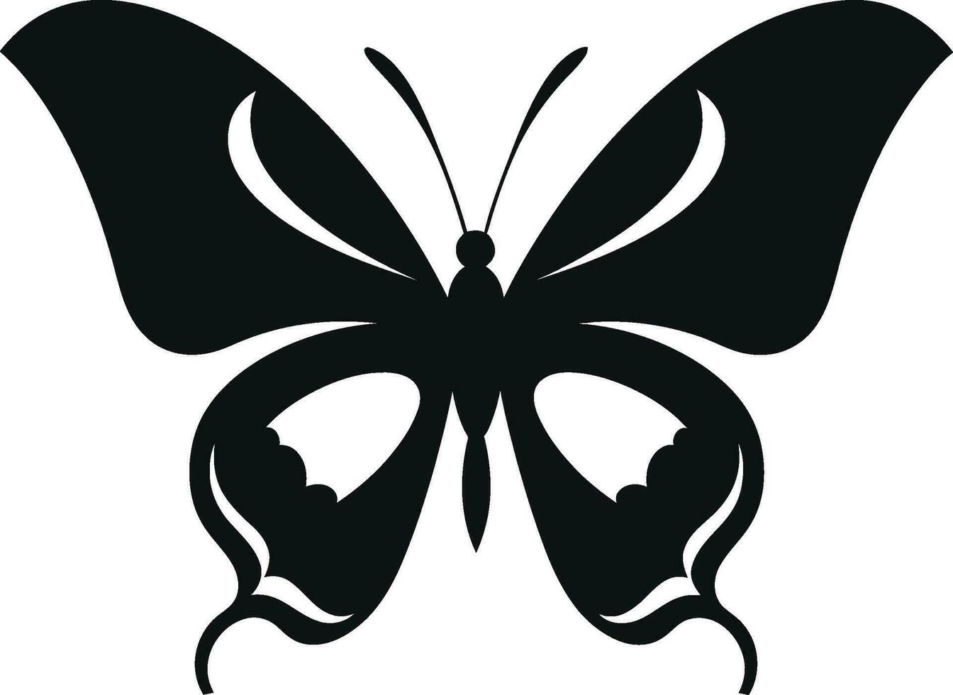 Mystik im Schatten schwarz Schmetterling Symbol schwarz Schönheit nimmt Flug Schmetterling Symbol vektor