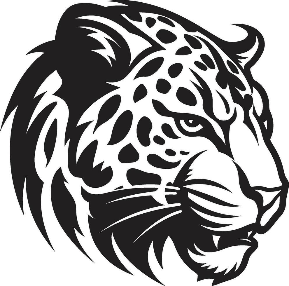 de graciös rovdjur svart leopard ikon en svart panthers kraft vektor leopard design