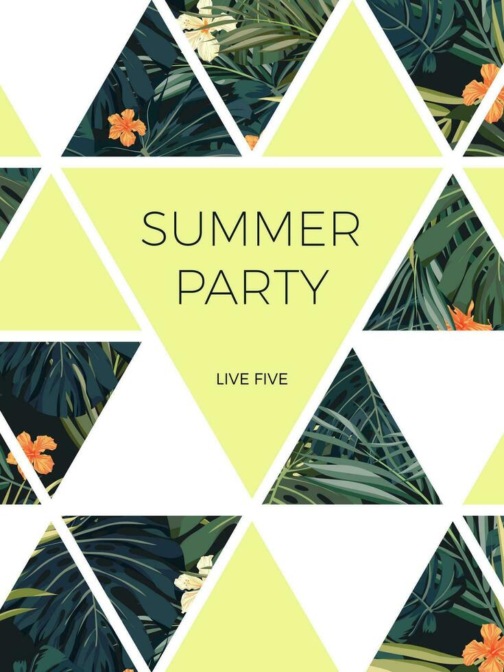 tropisch Sommer- Party Flyer Vorlage vektor