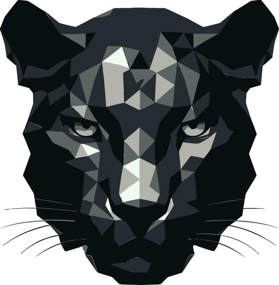 ögon av de rytande stalker vektoriserad svartvit jaguar ikon av kraft vektor