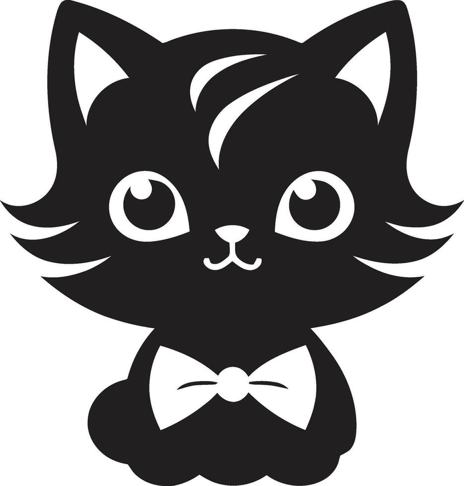 monochromatisch Miau Emblem minimalistisch Katze Profil vektor