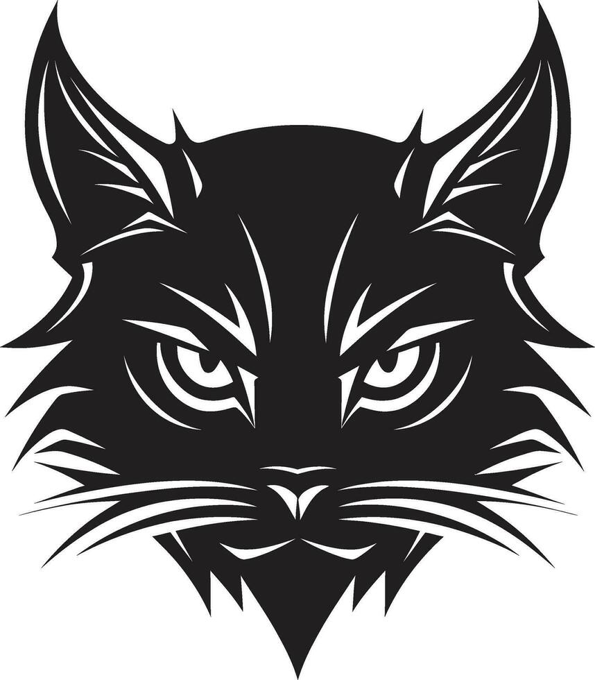elegant Katze Profil Grafik Design Mondschein Miau schwarz Katze Logo vektor