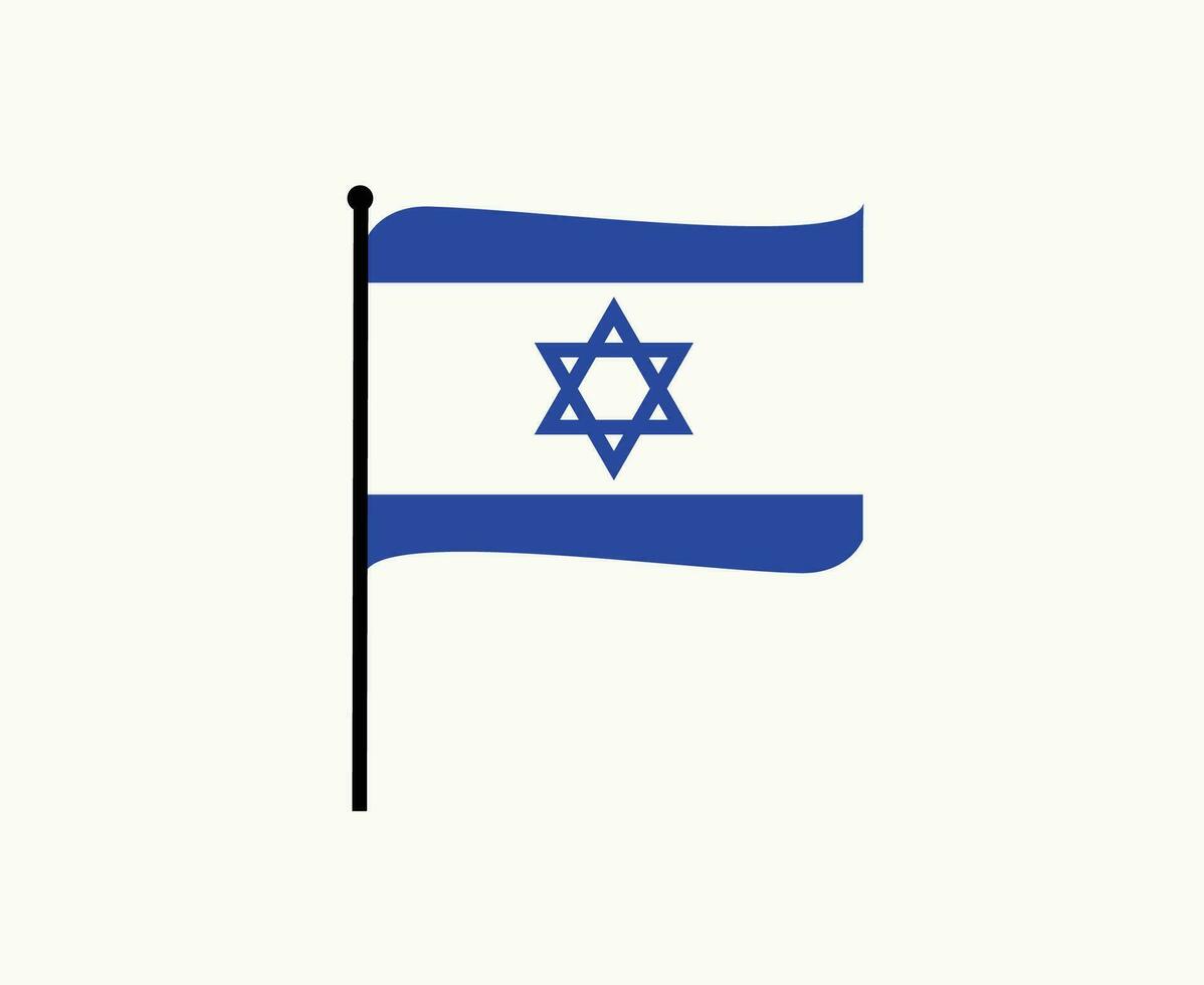 Israel flagga band emblem mitten öst Land ikon vektor illustration abstrakt design element