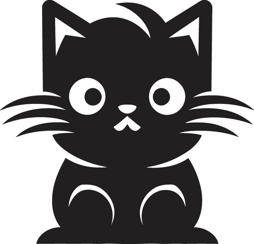 Whisker und Schwanz Logo schwarz Katze Eleganz vektor