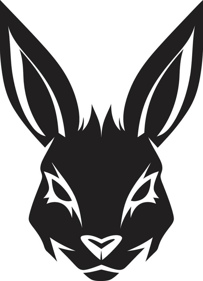 graciös svart kanin ikon elegant kanin symbolisk mark vektor