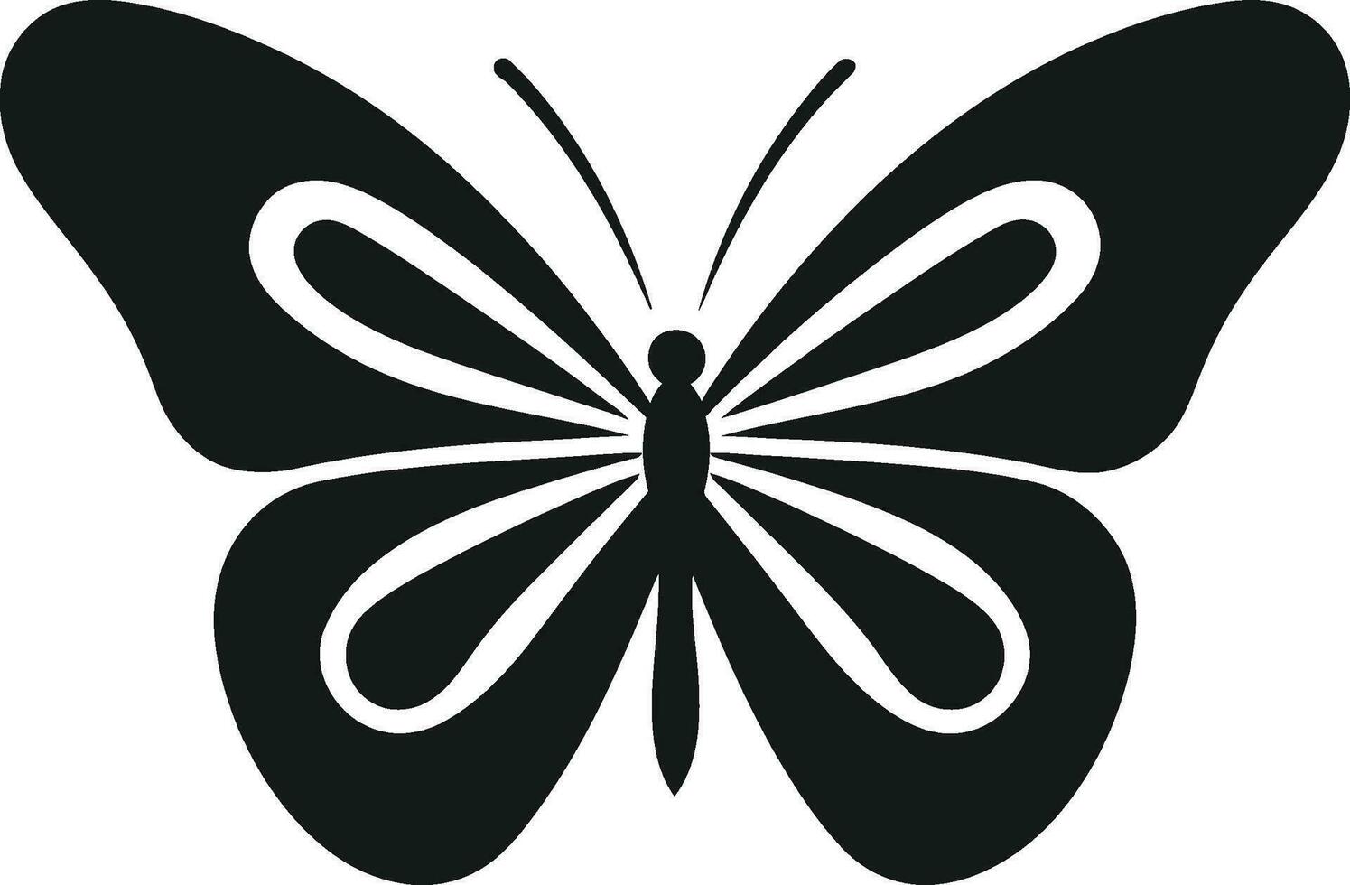 anmutig Majestät schwarz Schmetterling Symbol noir Schönheit nimmt Flügel Schmetterling Emblem vektor