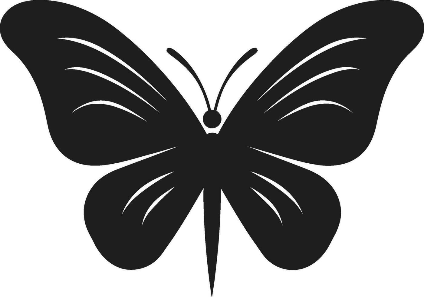 Schmetterling Anmut im Schatten ein Symbol von Schönheit kompliziert Schönheit im noir schwarz Schmetterling Emblem vektor