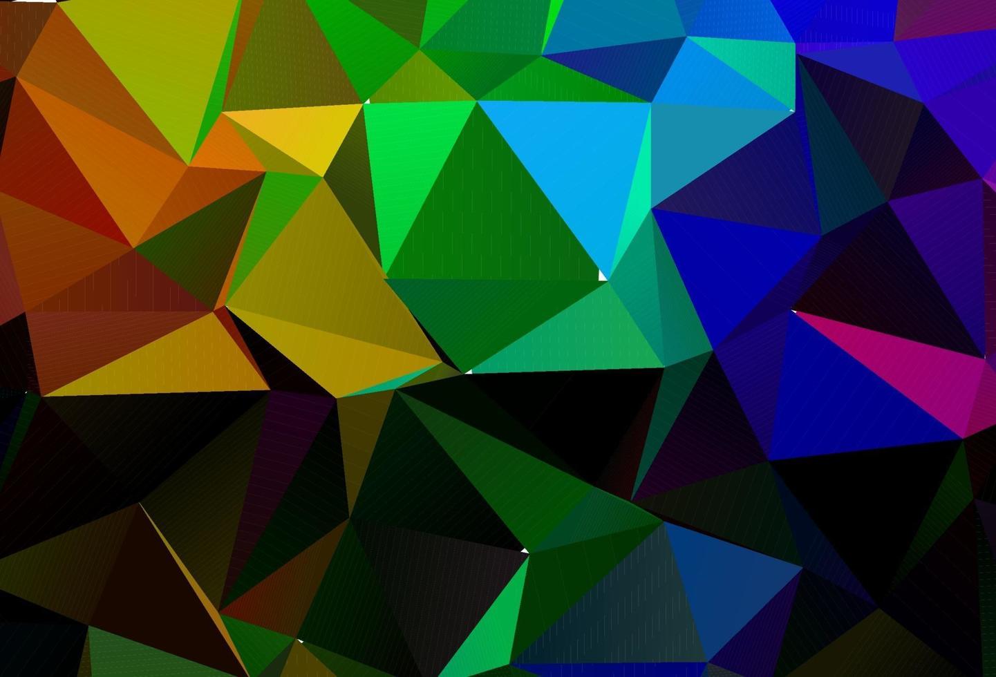 dunkler mehrfarbiger, abstrakter Mosaikhintergrund des Regenbogenvektors. vektor