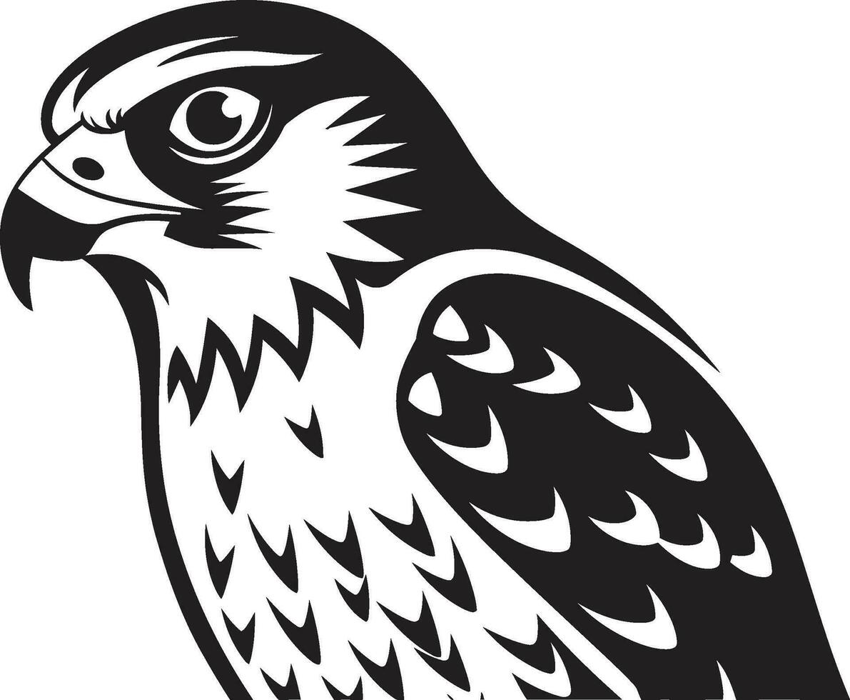 elegant fågel av byte i mörker logotyp design kestrels nåd i enkelhet bricka av skönhet vektor