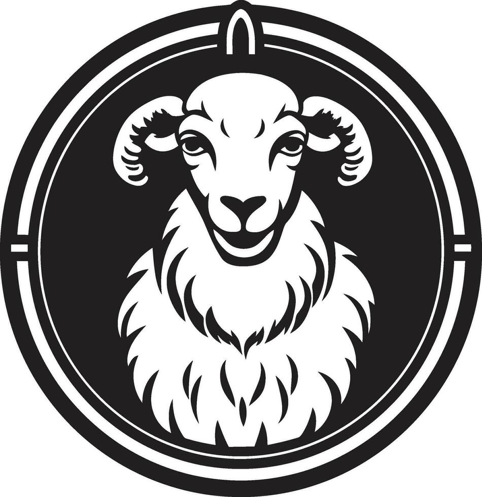 Vektor Schaf Brillanz ebon Mutterschaf ebon Exzellenz ikonisch Schaf Emblem