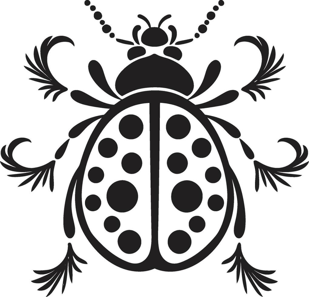 glatt und stilvoll schwarz Marienkäfer Emblem abstrakt Marienkäfer Anmut im einfarbig vektor