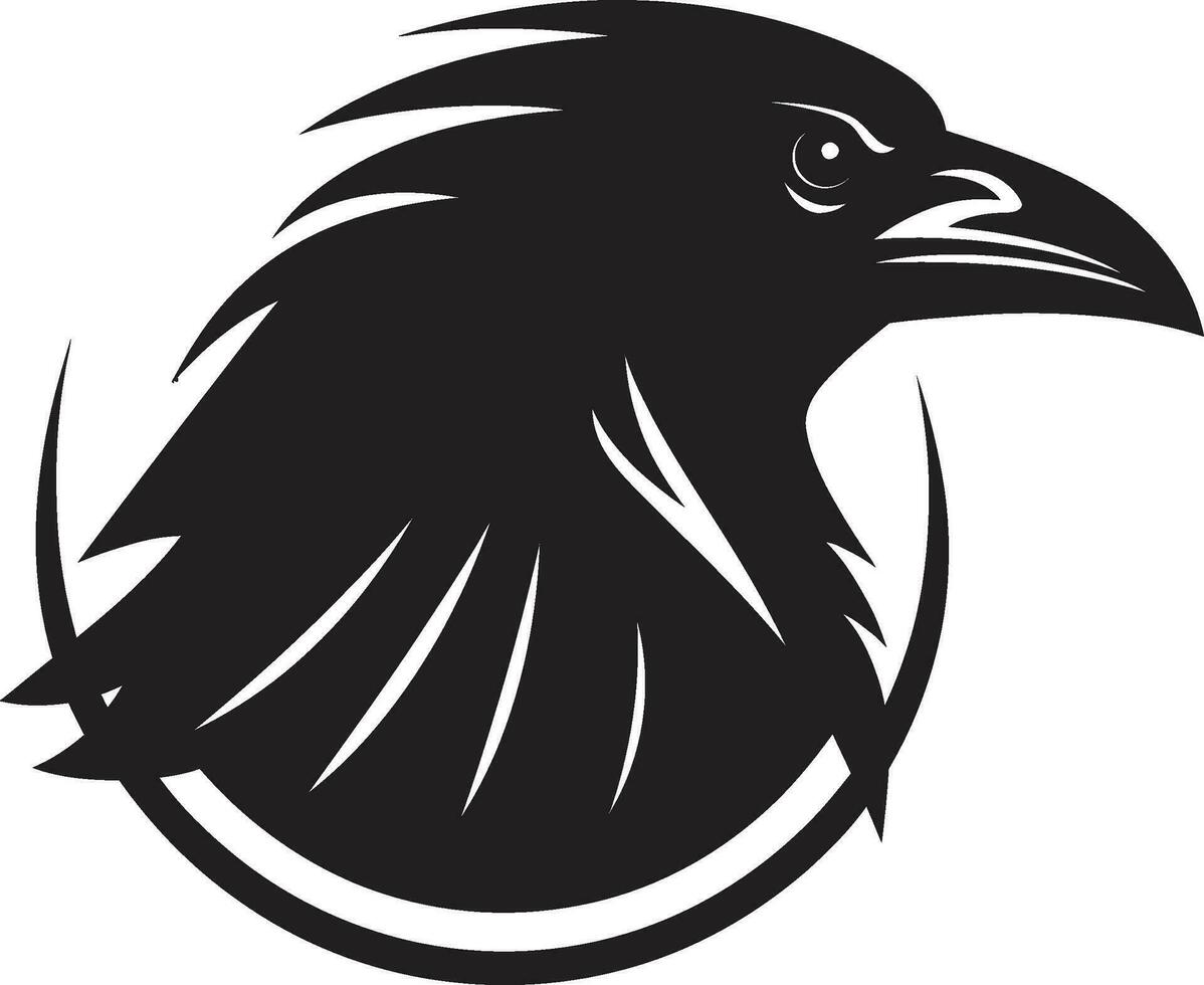 abstrakt schwarz Vogel Insignien Prämie Rabe symbolisch Kennzeichen vektor