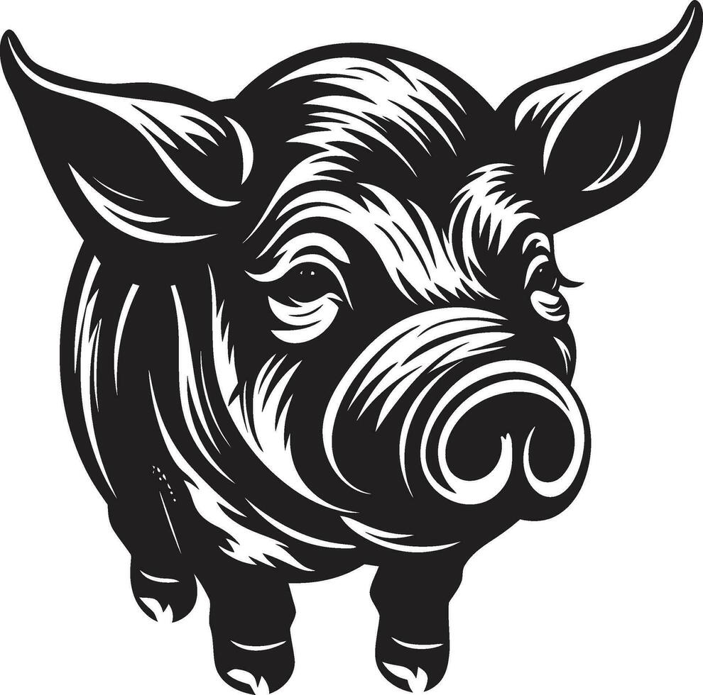 abstrakt Schweinchen Emblem geometrisch Schwein Logo vektor