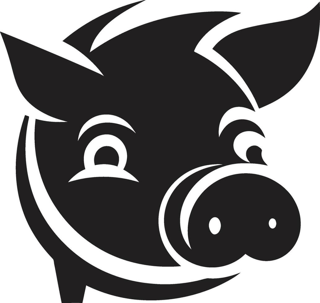 modern Schwein Silhouette beschattet Schweinchen Symbolismus vektor