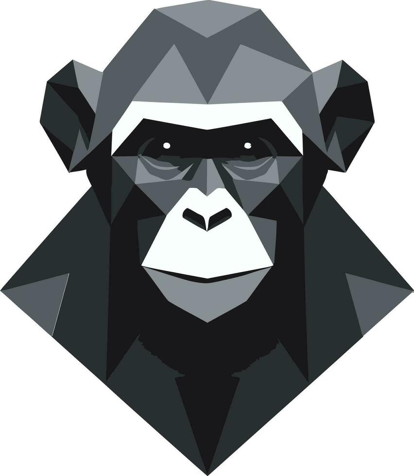charmant Affe Silhouette schwarz Vektor Schimpanse Design Schimpanse Charme im einfarbig ein elegant Schimpanse Emblem