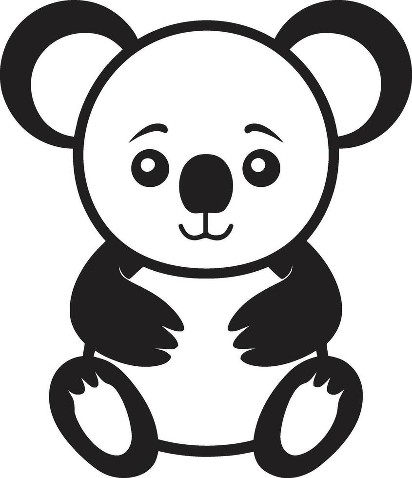 Augen von das knuddelig Bergsteiger vektorisiert einfarbig Koala Symbol von Freude vektor