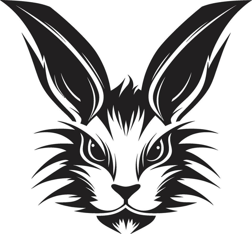 kanin silhuett geometrisk mark eleganta kanin svartvit emblem vektor
