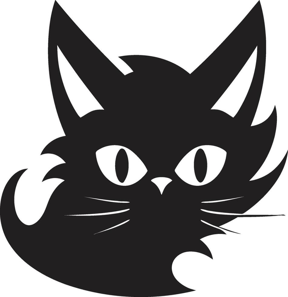glatt schwarz Katze Symbol geometrisch katzenartig Logo vektor