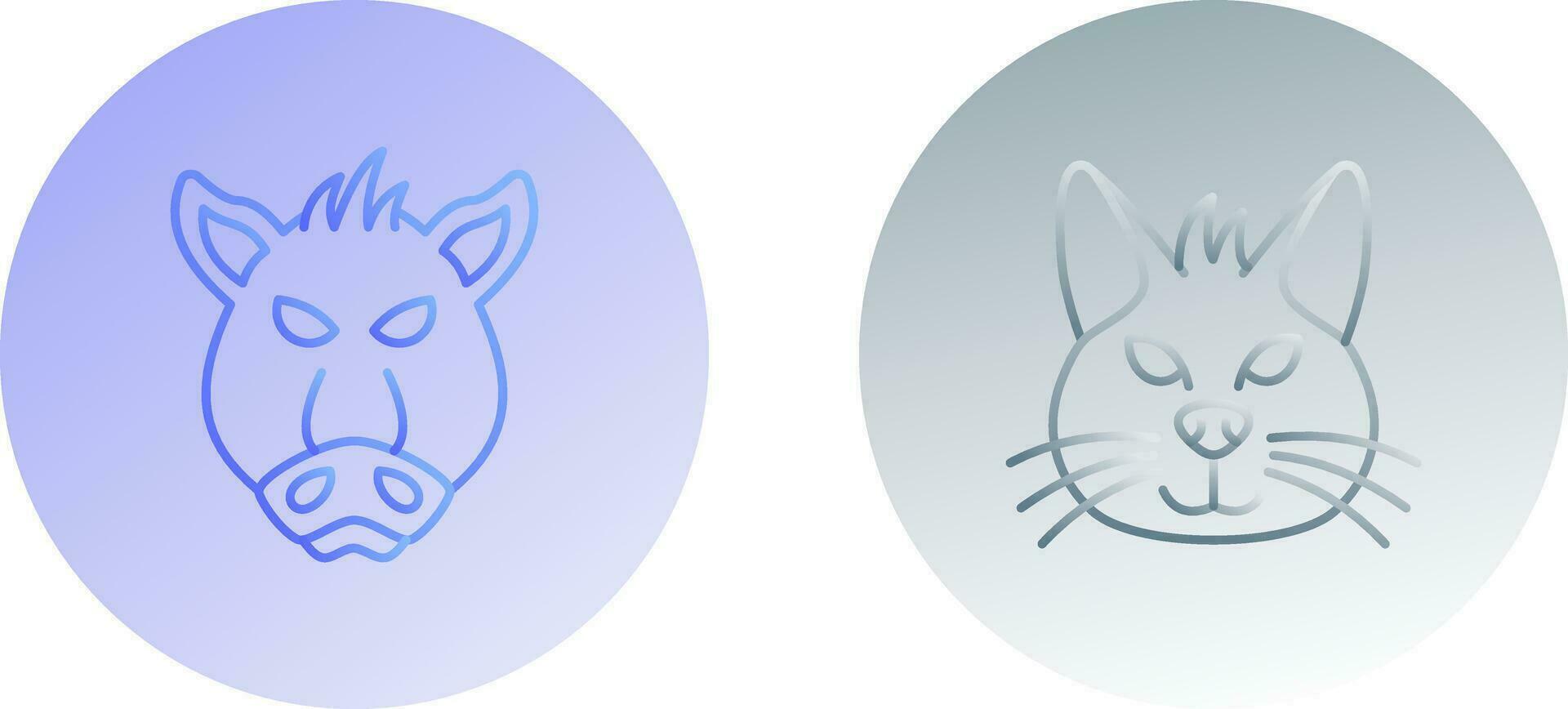 gris och katt ikon vektor
