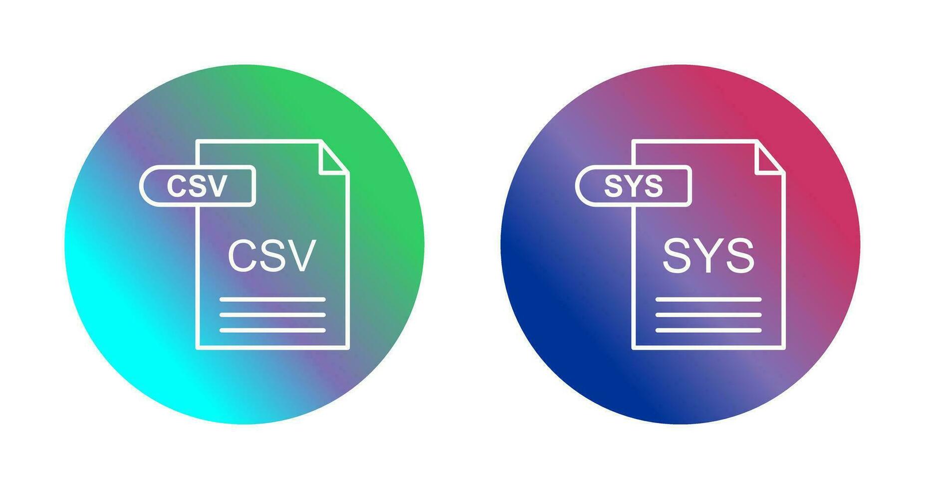 csv och sys ikon vektor