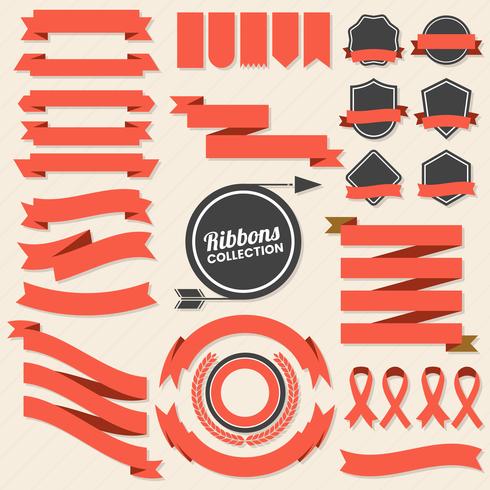 Ribbon Vintage Vector Logo för banner