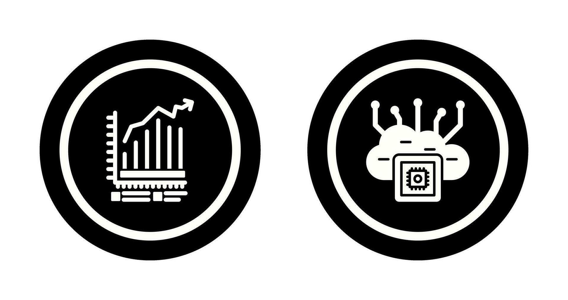 bar Diagram och moln datoranvändning ikon vektor