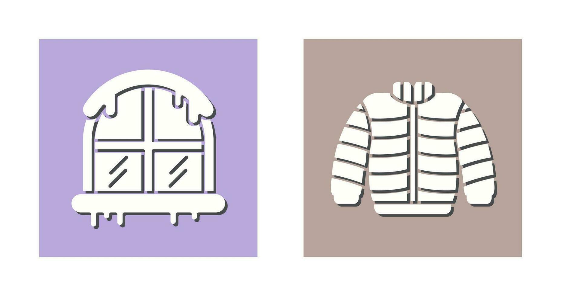 Fenster und Winter Kleider Symbol vektor