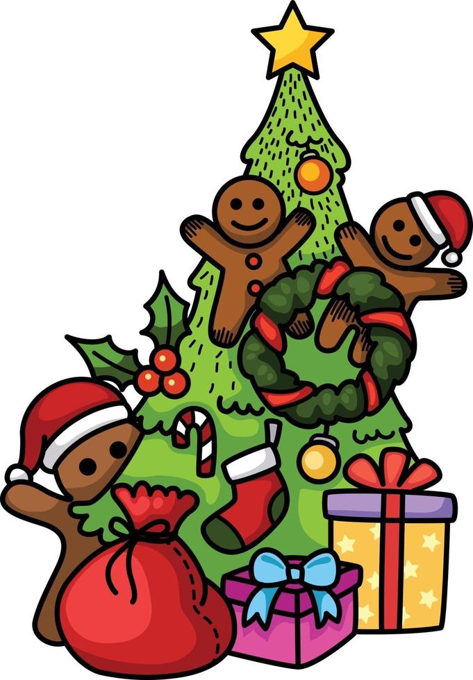 handgezeichnetes frohes neues jahr und frohe weihnachten.illustration vector