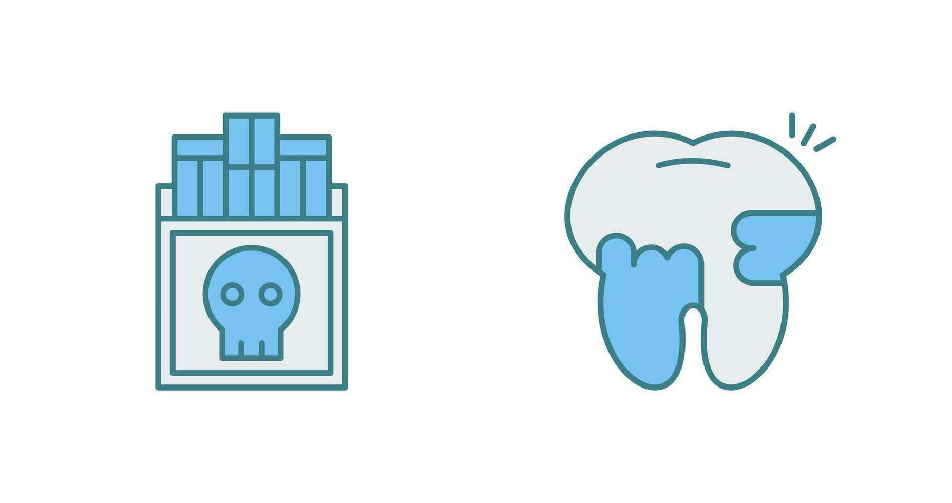 rökning dödar och tandvärk och plack ikon vektor