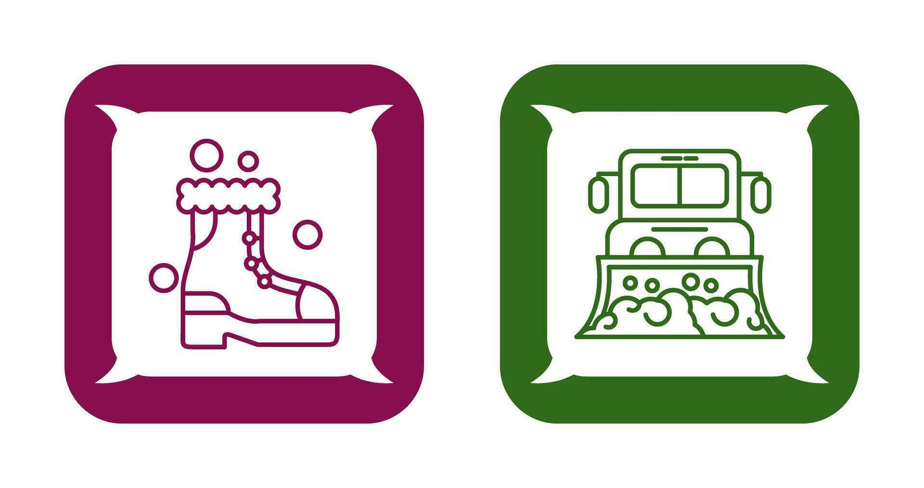 Snöskor och lastbil ikon vektor
