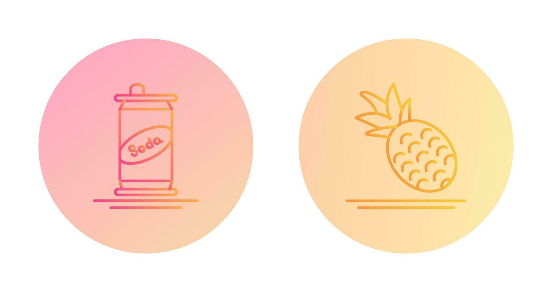 soda kan och ananas ikon vektor