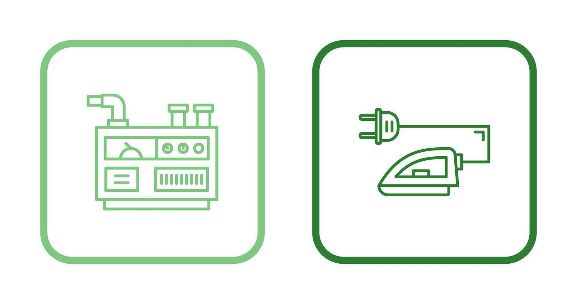 generator och järn ikon vektor