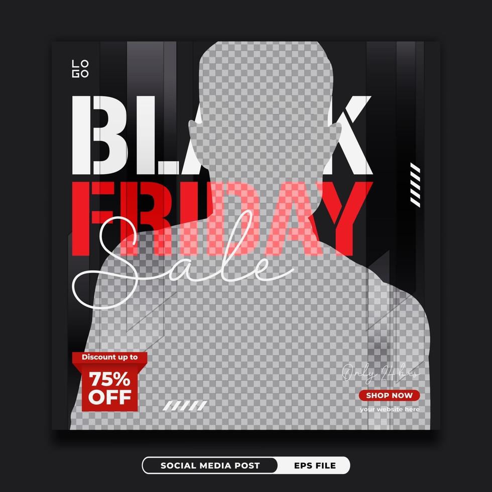 elegant svart fredag promo sociala medier post fyrkantig banner mall vektor