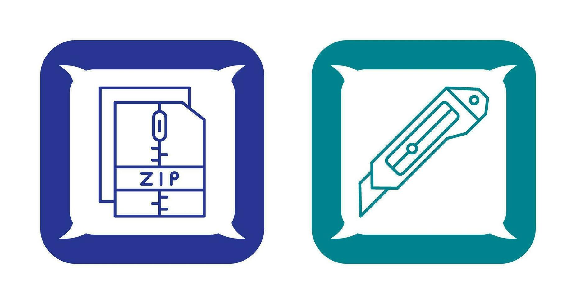 Cutter und Postleitzahl Datei Symbol vektor