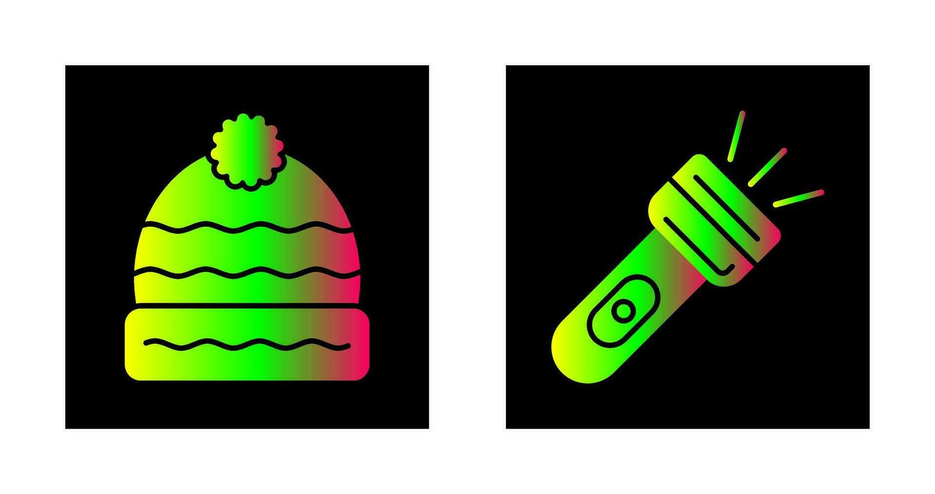 vinter- hatt och blixt ljus ikon vektor